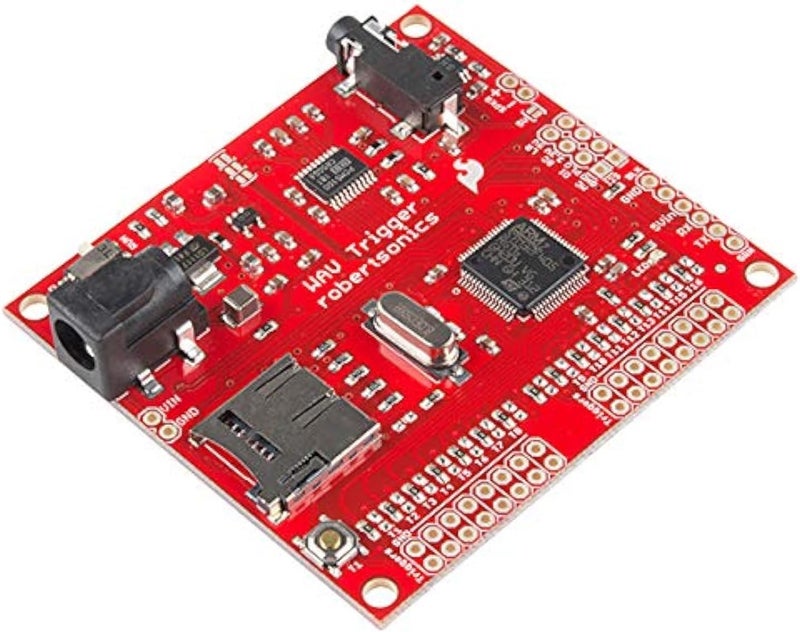 WAV Trigger Play Uncompressed Audio Files 16-bit Files at 44.1kHz On-Board Mono Audio Amplifier Speaker Connector 14 Parallel Stereo Tracks Polyphonic MIDI Control 16 Trigger inputs Micro SD